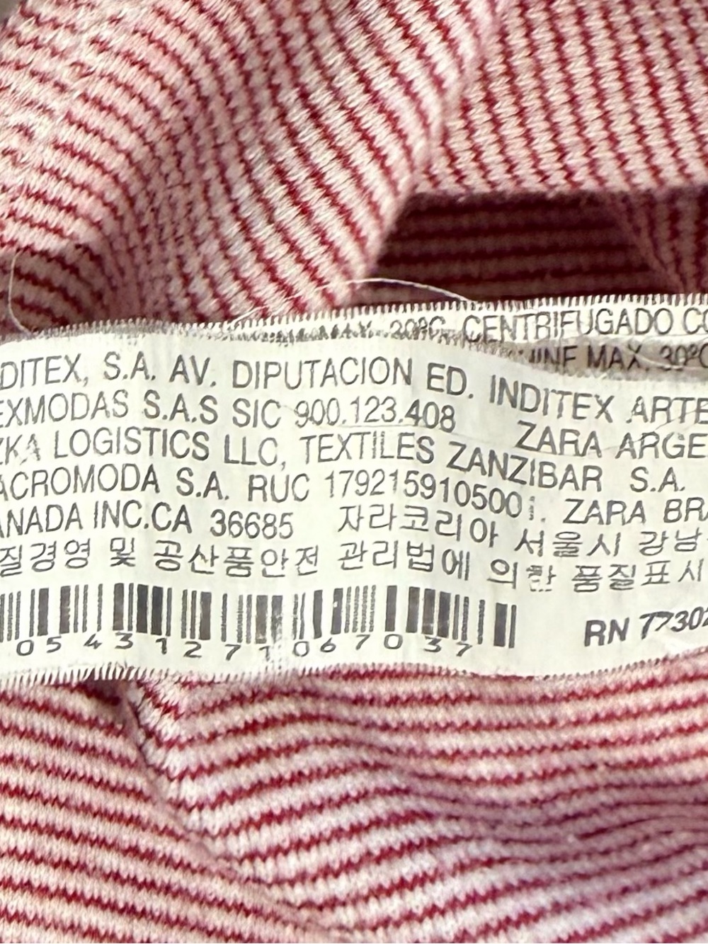 Zara Trafaluc Red White Stripe Knit Midi Skir - Picture 5 of 5